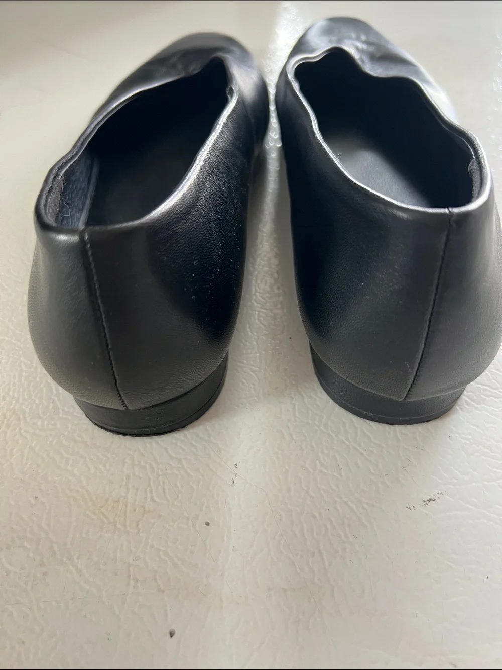 Steve Madden Black Leather Square-Toe Slip-Ons size 9M